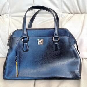 Authentic CROMIA Italy Black Leather Satchel | Double Secure Closure